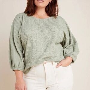 Anthropologie Olive Knit Top
